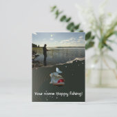 De visser ​ ​ ​ ​ ​. Gelukkig vissen Briefkaart (Staand voorkant)