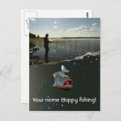 De visser ​ ​ ​ ​ ​. Gelukkig vissen Briefkaart (Voorkant / Achterkant)