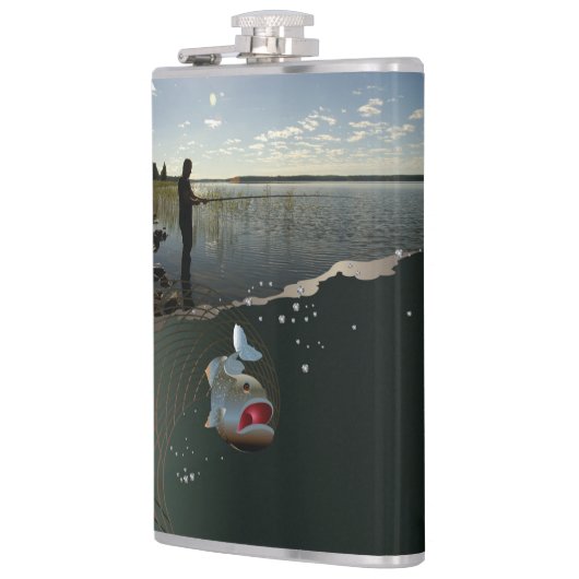 De visser ​ ​ ​ ​ ​. Gelukkig vissen Heupfles (Links)