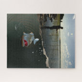 De visser. Gelukkig vissen Legpuzzel (Horizontaal)