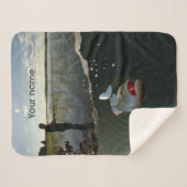 De visser ​ ​ ​ ​ ​. Gelukkig vissen Sherpa Deken (Voorkant (horizontaal))