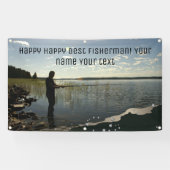 De visser. Gelukkig vissen Spandoek (Horizontaal)