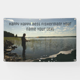 De visser. Gelukkig vissen Spandoek