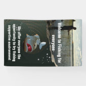 De visser. Gelukkig vissen Spandoek (Horizontaal)