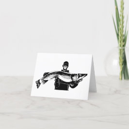 De visser heeft een grote vis gevangen bedankkaart