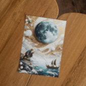 De visser onder het maanverlichte Zee Briefkaart