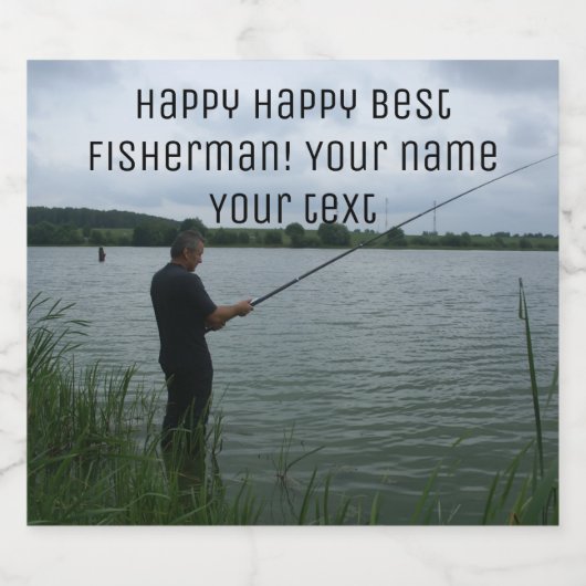 De visser 's avonds bier etiket (Enkel label)