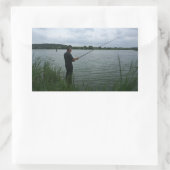 De visser 's avonds rechthoekige sticker (Tas)