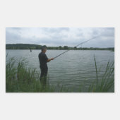 De visser 's avonds rechthoekige sticker (Voorkant)