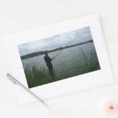 De visser 's avonds rechthoekige sticker (Envelop)