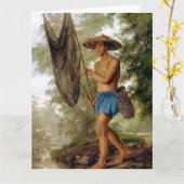 De visser van Sacag Fine Art Groetjes Kaart (Gele Bloem)