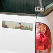 De visser (vissen buiten) (angelen) (rivier) bumpersticker (Op Truck)