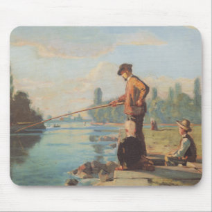 De visser (vissen in de buitenlucht) (angelen) (ri muismat