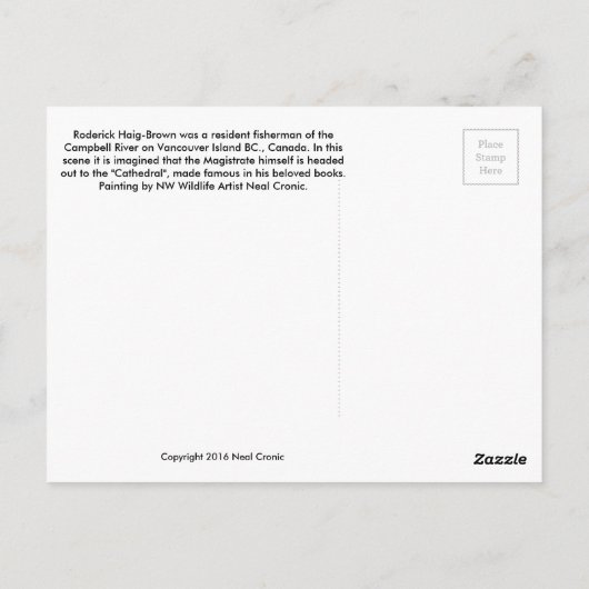 De visserijreis van de Rivier van Campbell op het Briefkaart (Achterkant)