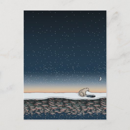 De vissers in het midden, briefkaart (Voorkant)