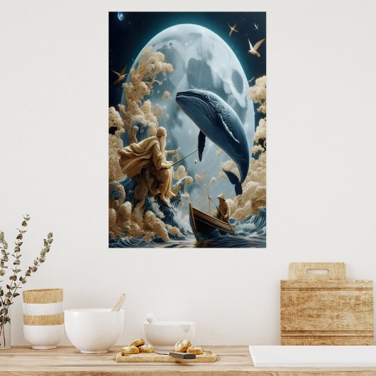 De visser's maan vangst poster (Keuken)