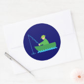 De vissers ronde sticker (Envelop)