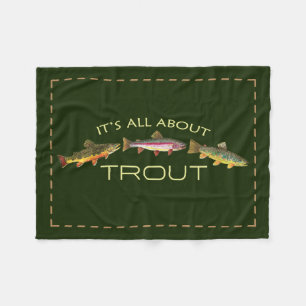 De Vissers van de Trout Fly Fleece Deken