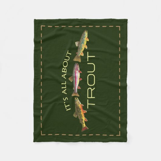 De Vissers van de Trout Fly Fleece Deken (Voorkant)