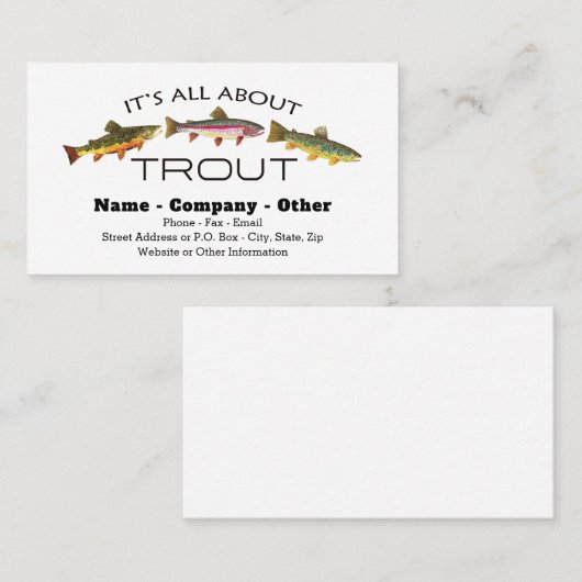 De Vissers van de Trout Fly Visitekaartje (Voorkant / Achterkant)
