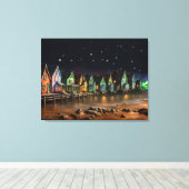 De Vissersbaai 's Nachts Canvas Afdruk (Insitu (Houten vloer))