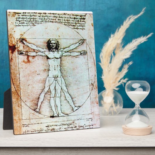 DE VITRUVIAANSE MAN Antiek Perkament Fotoplaat (Zijkant)