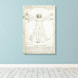 De Vitruviusman van Leonardo da Vinci Canvas Afdruk