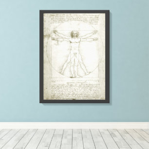 De Vitruviusman van Leonardo da Vinci Canvas Afdruk