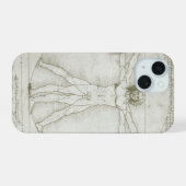 De Vitruviusman van Leonardo da Vinci iPhone 15 Hoesje (Achterkant horizontaal)