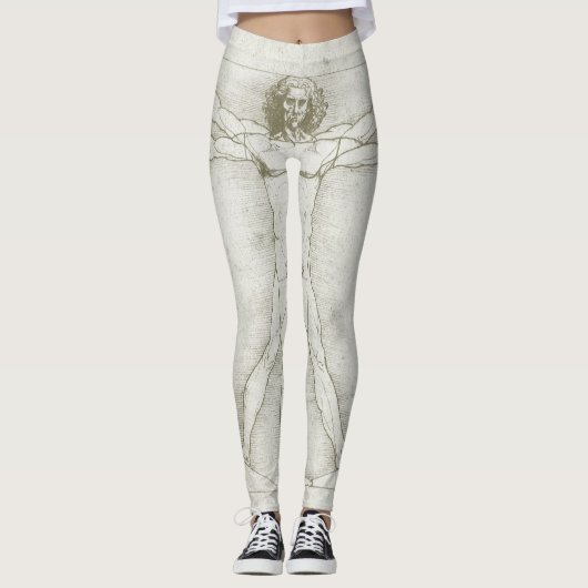 De Vitruviusman van Leonardo da Vinci Leggings (Voorkant)