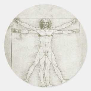 De Vitruviusman van Leonardo da Vinci Ronde Sticker
