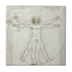 De Vitruviusman van Leonardo da Vinci Tegeltje