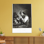 De Vlaamse roker Canvas Afdruk (Insitu (Woonkamer))