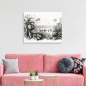 De vlag aanplanten canvas afdruk (Insitu (Woonkamer))