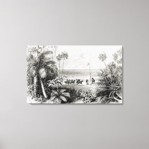 De vlag aanplanten canvas afdruk