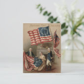 De Vlag Betsy Ross George Washington van de V.S. Briefkaart (Staand voorkant)