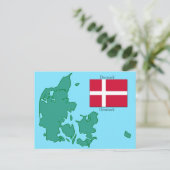 De vlag en de kaart van Denemarken (Staand voorkant)