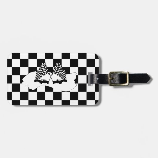 De vlag en de radarauto van de controleur bagagelabel (Voorkant horizontaal)