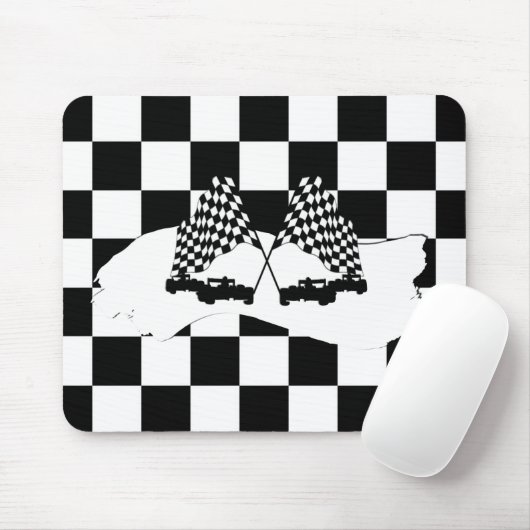 De vlag en de radarauto van de controleur muismat (Met muis)