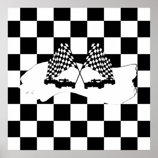 De vlag en de radarauto van de controleur poster (Voorkant)