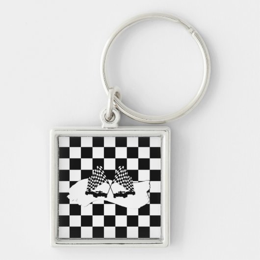 De vlag en de radarauto van de controleur sleutelhanger (Voorkant)