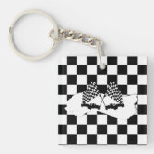 De vlag en de radarauto van de controleur sleutelhanger (Voorkant)