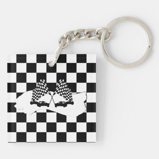 De vlag en de radarauto van de controleur sleutelhanger (Achterkant)