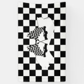 De vlag en de radarauto van de controleur spandoek (Verticaal)