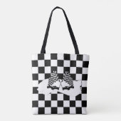 De vlag en de radarauto van de controleur tote bag (Achterkant)