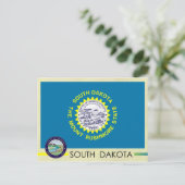 De vlag en het zegel van de staat South Dakota Briefkaart (Staand voorkant)