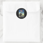 De vlag hijsen op Iwo Jima WW2 Ronde Sticker (Tas)