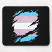 De vlag met de vlag met de Transgender Pride rippe Muismat (Voorkant)