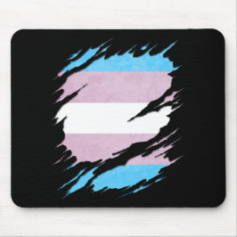 De vlag met de vlag met de Transgender Pride rippe Muismat