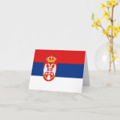 De Vlag Notecard van Servië Kaart (Gele Bloem)